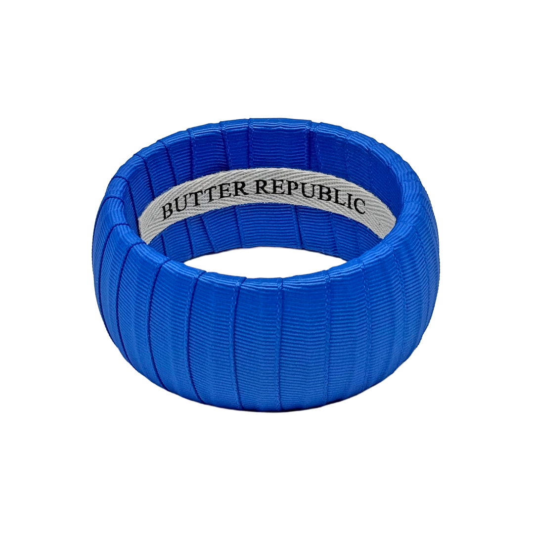 Blue grosgrain Butter Republic bracelet, wide width