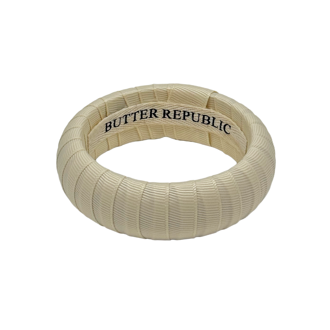 Cream grosgrain Butter Republic bracelet, medium width