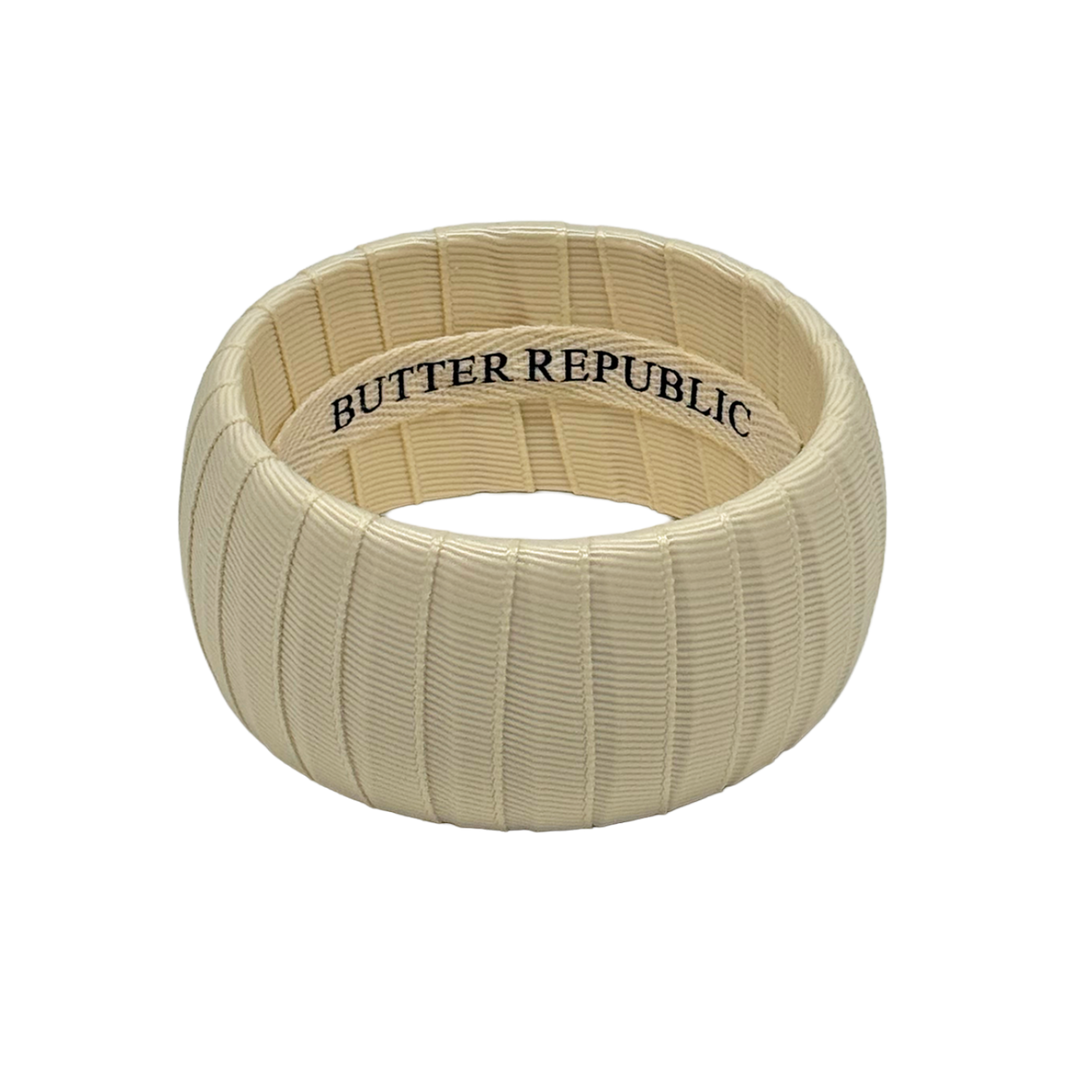 Cream grosgrain Butter Republic bracelet, wide width