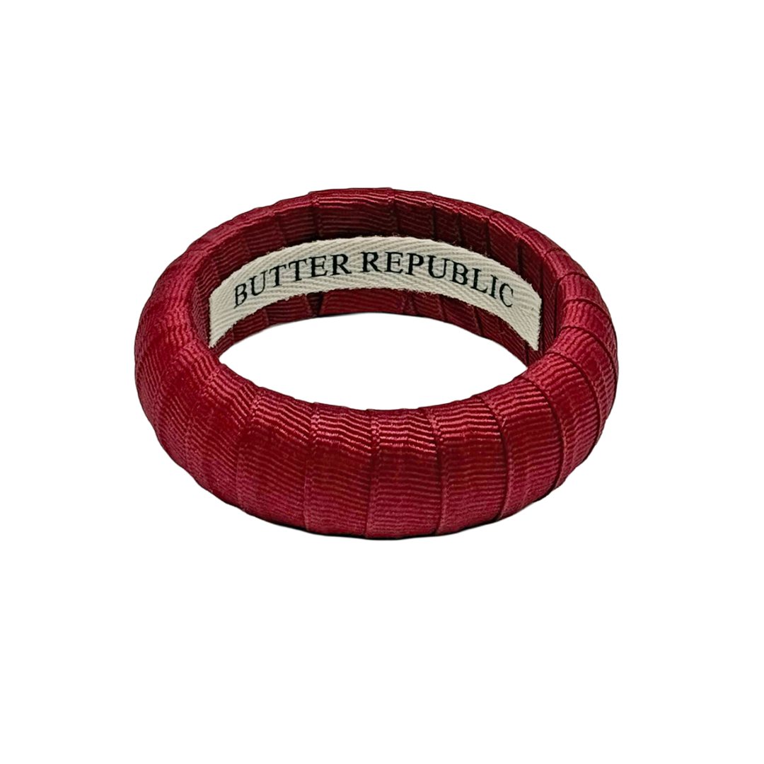 Garnet grosgrain Butter Republic bracelet, medium width