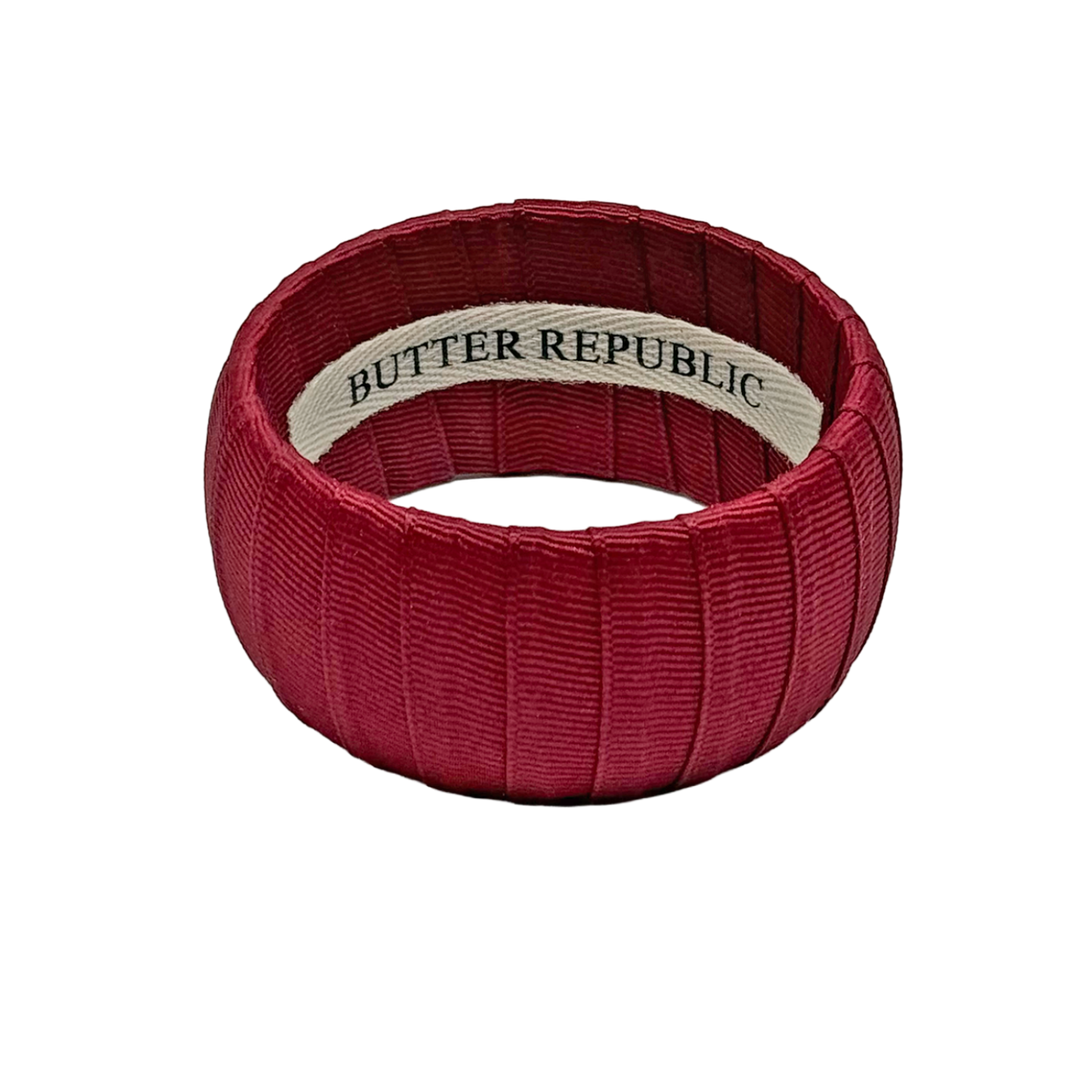 Garnet grosgrain Butter Republic bracelet, wide width