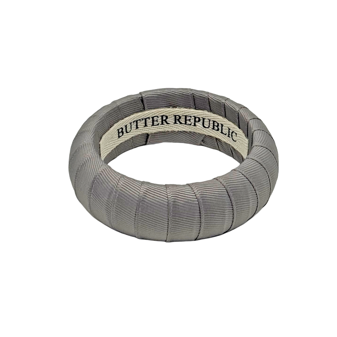 Gray grosgrain Butter Republic bracelet, medium width