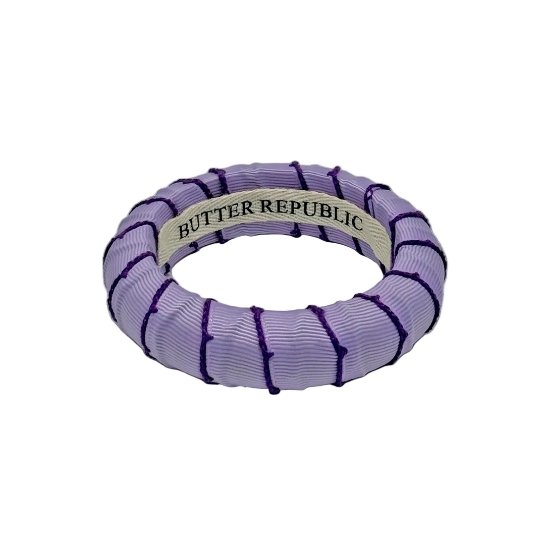 Lavender and purple grosgrain Butter Republic bracelet, medium width