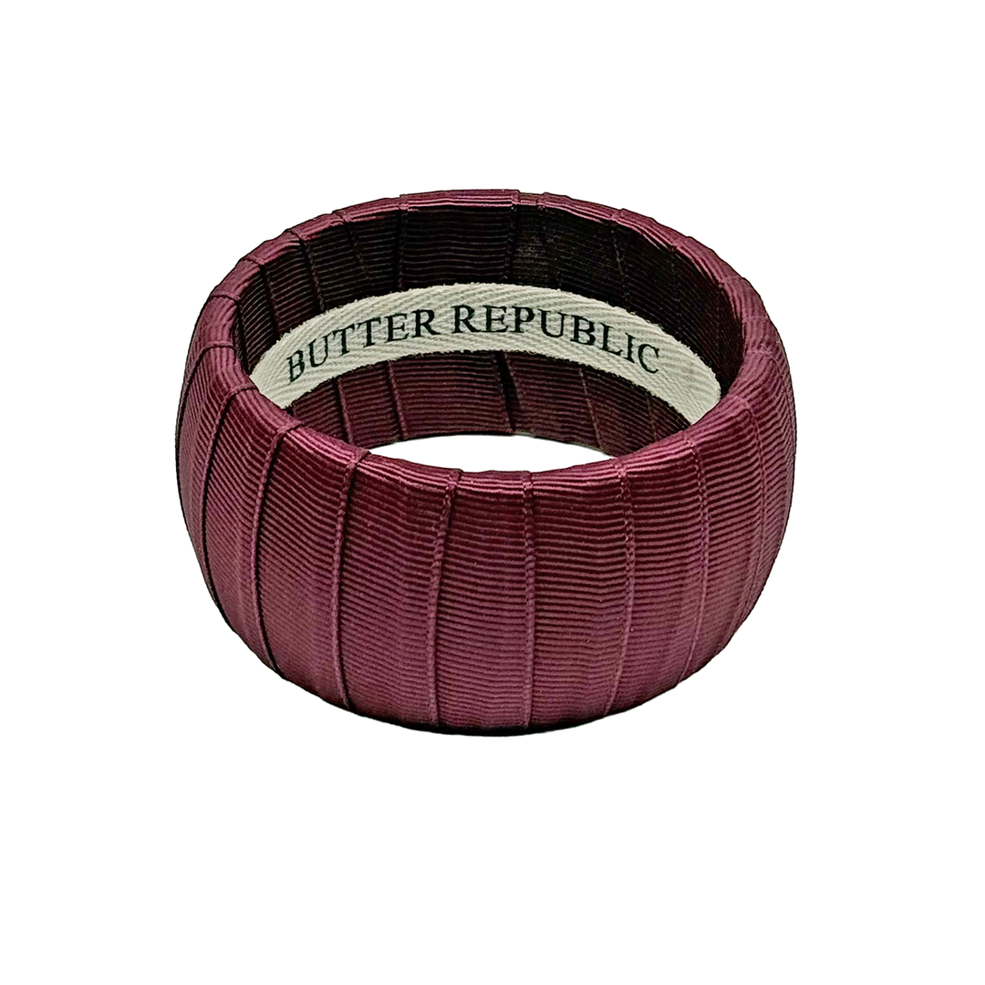 Maroon grosgrain Butter Republic bracelet, wide width