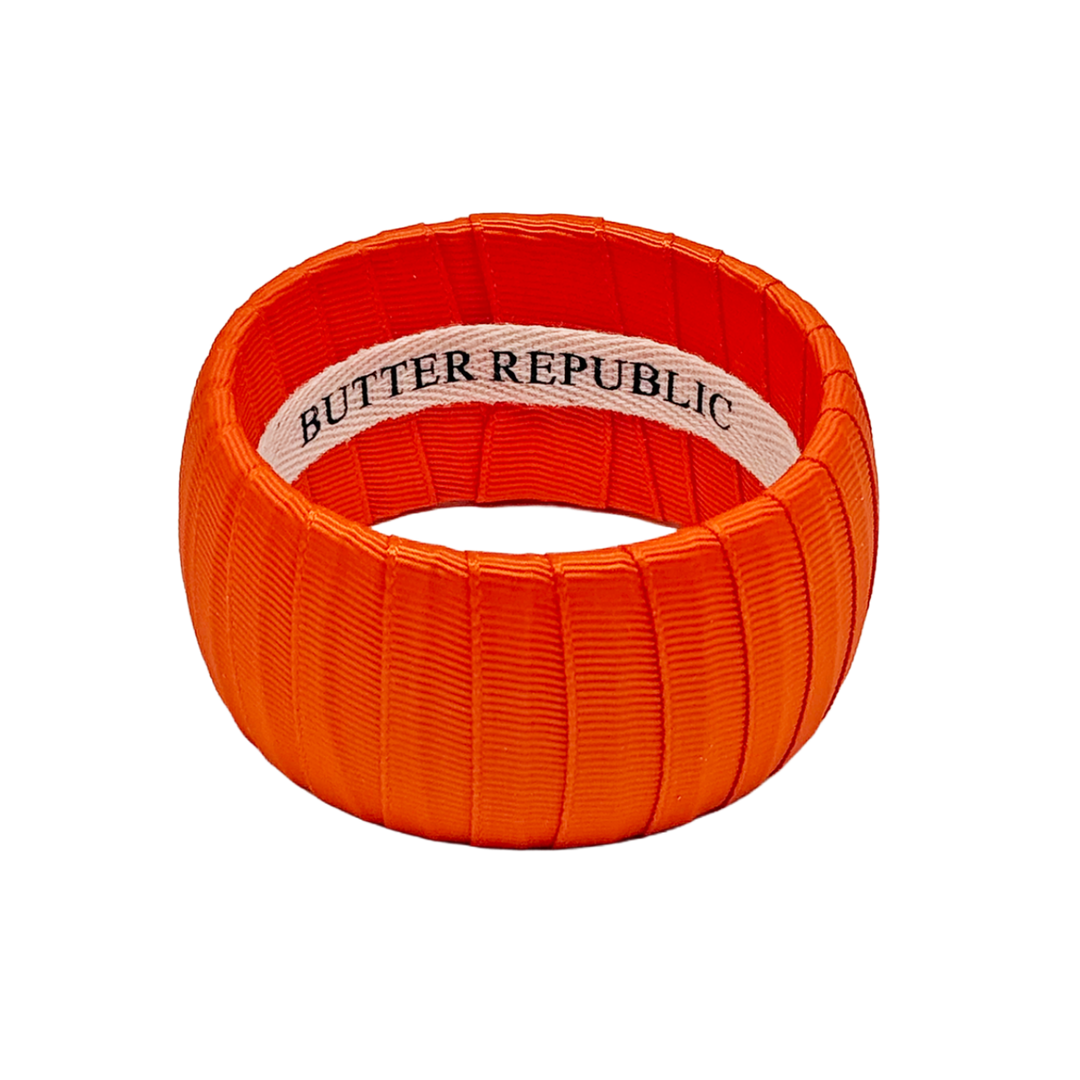 Orange grosgrain Butter Republic bracelet, wide width