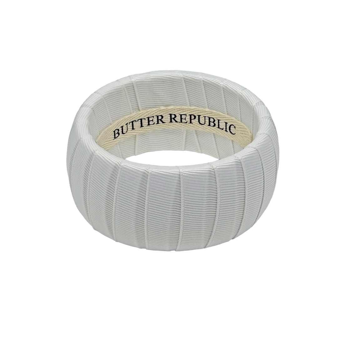 White grosgrain Butter Republic bracelet, wide width
